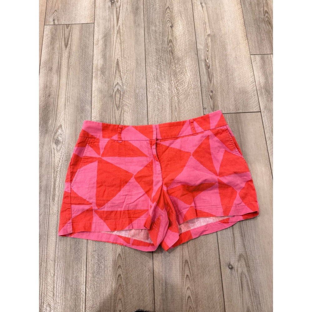 Loft Riviera Shorts Pink Red Geometric Triangle Print Size 8